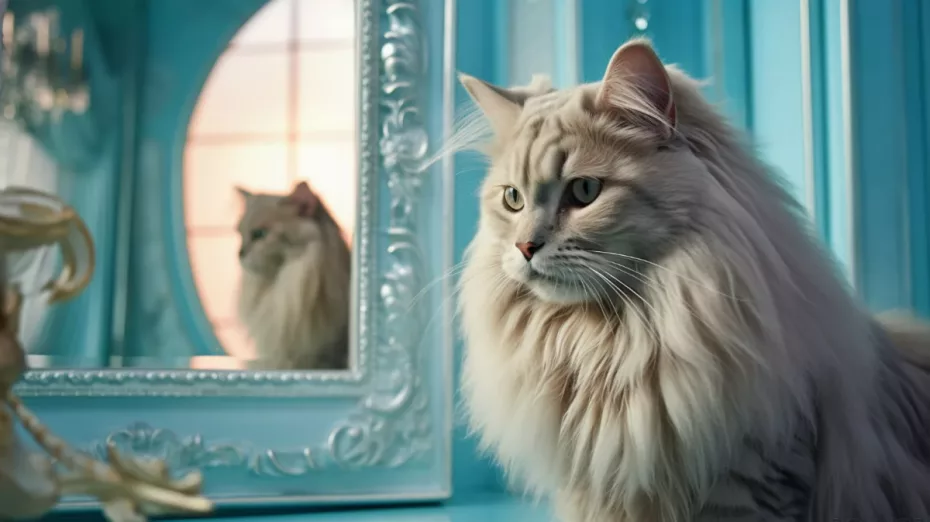 De ce zgârie pisica oglinda?
